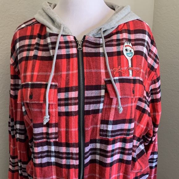 Disney Forky plaid cotton hoodie Unisex - Picture 4 of 12